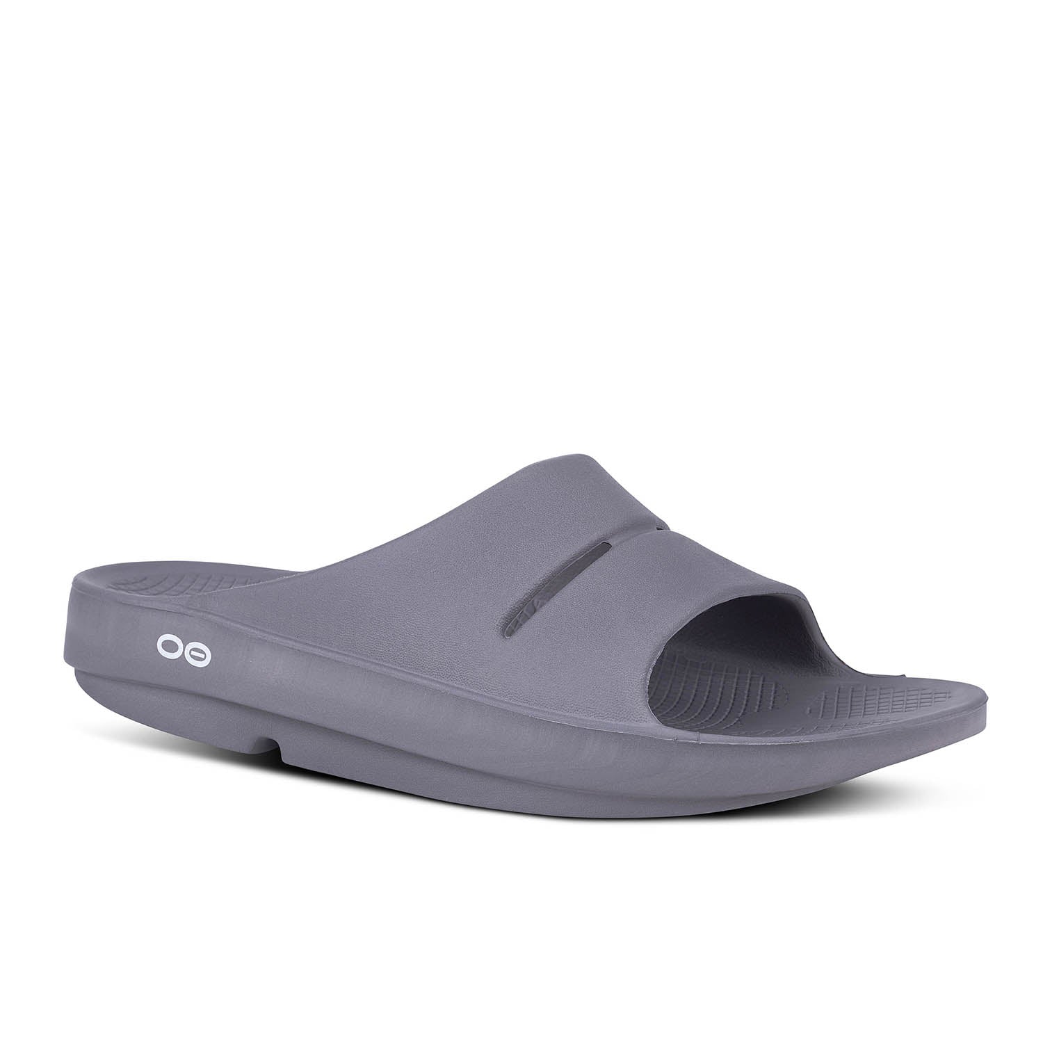 OOFOS ooah gray and white unisex slides sandals Oofos Ooahh Slide Sandal - High Country Outfitters main image 3