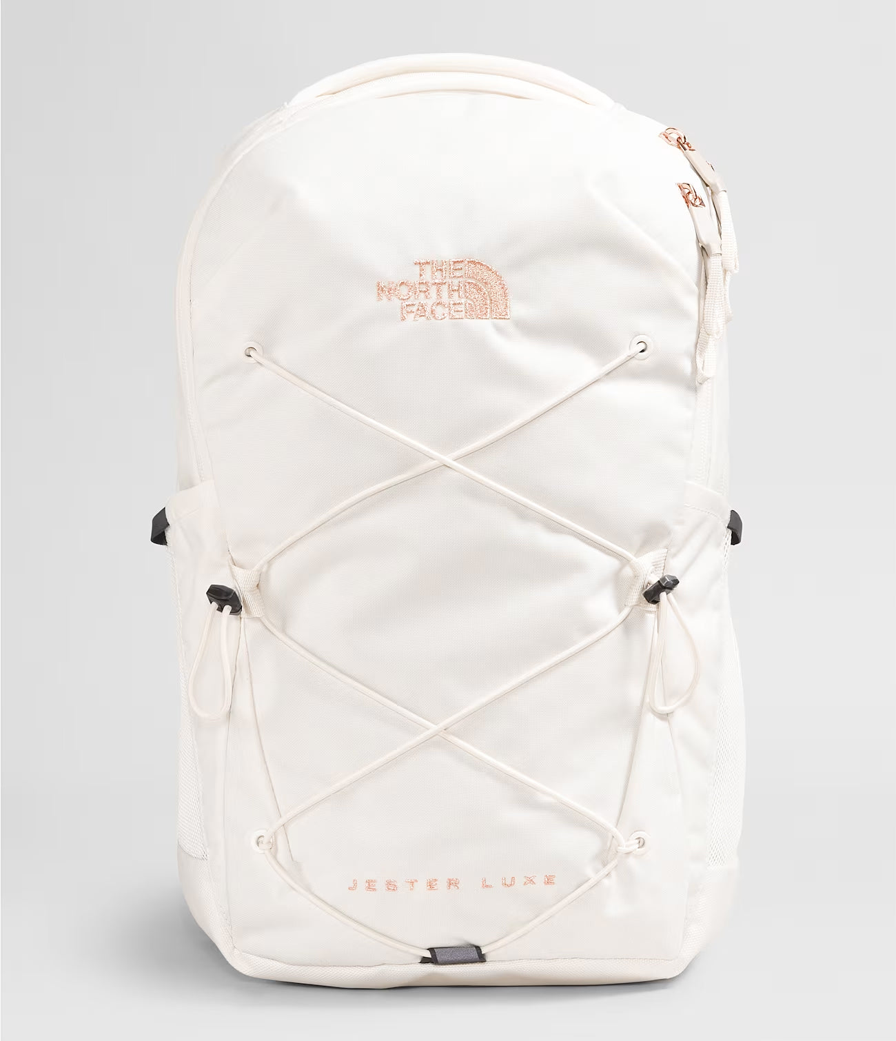 The North Face Women's Jester Luxe Backpack, Gardenia White Burnt Coral Metallic