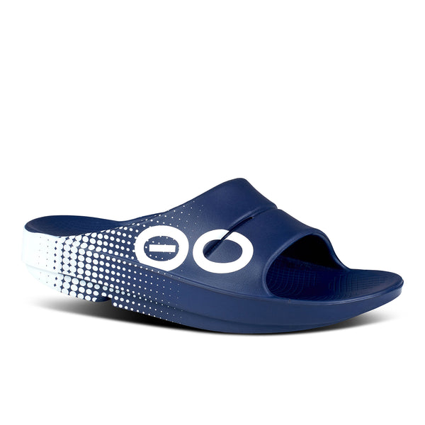 NEW OOFOS Ooahh Slide Recovery Comfort Sport Sandal Navy Blue Mens Size M10/W12 OOFOS OOahh Sport Flex Limited Slide Unisex Recovery Slide  main image 2