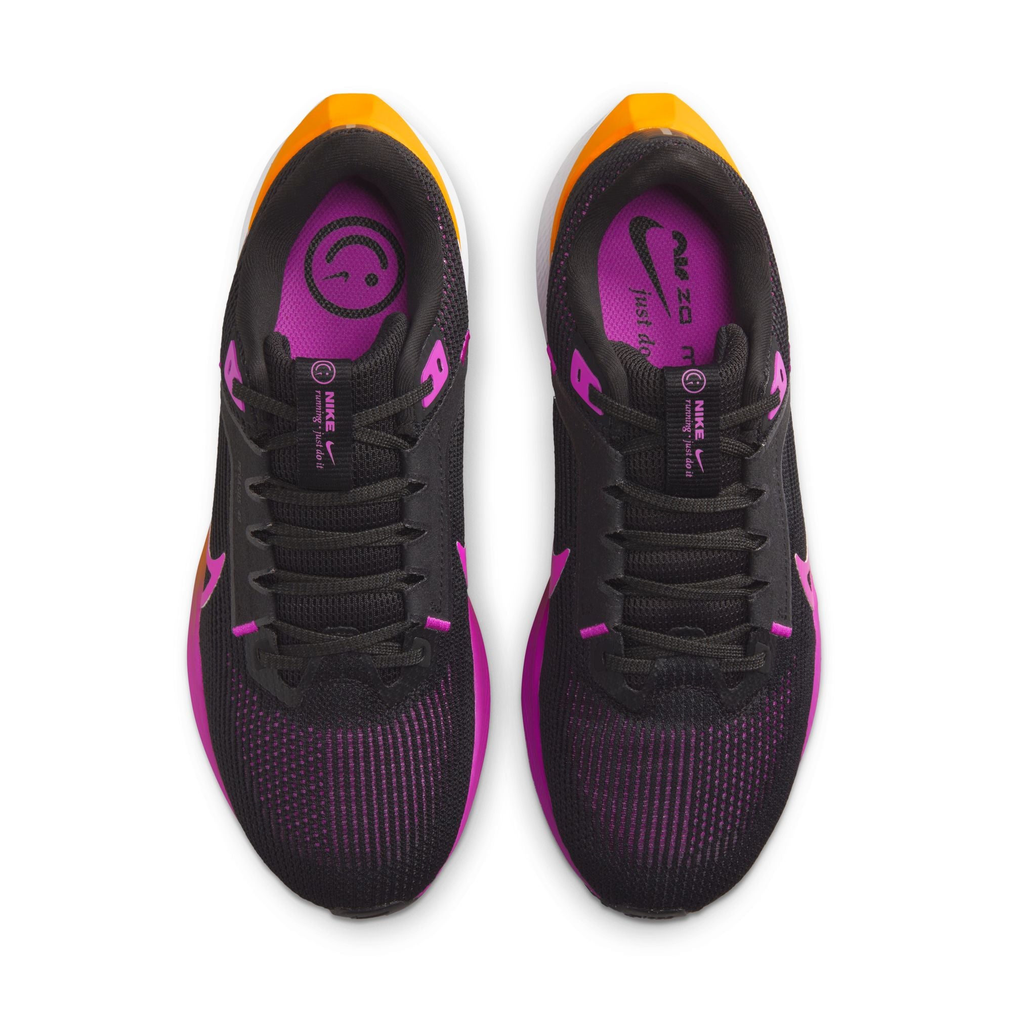 nike black purple running shoes
